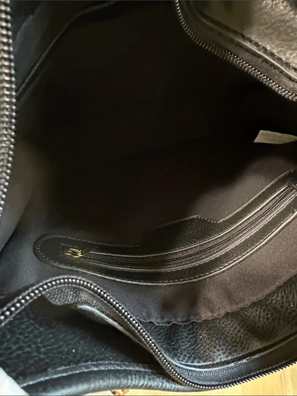 Metro Black Vegan Leather Crossbody with Patterned Strap